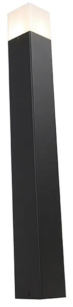 Lampă de exterior cu picior neagră cu abajur opalescent alb 70 cm - Denmark