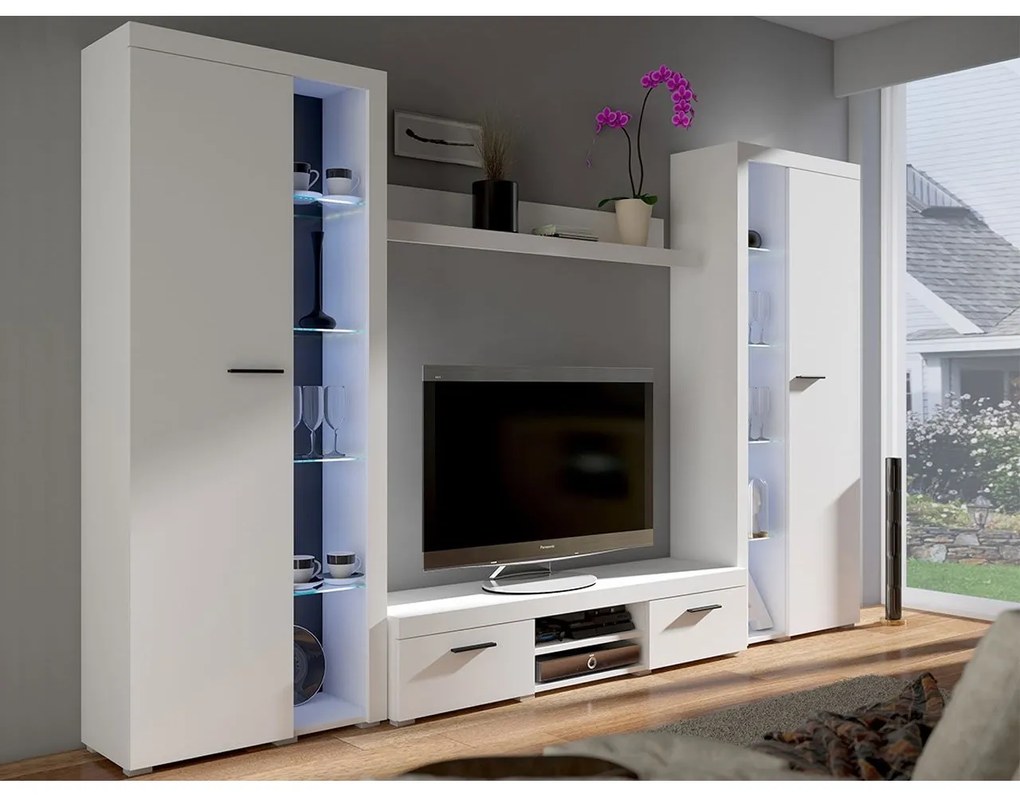 Zondo Mobilier living XL (Alb) (fără iluminat). 1058313