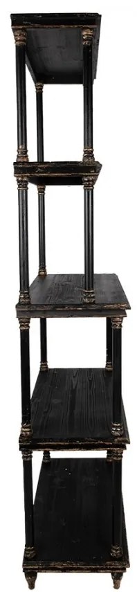 Biblioteca neagra, din lemn, aspect vintage, Rustique