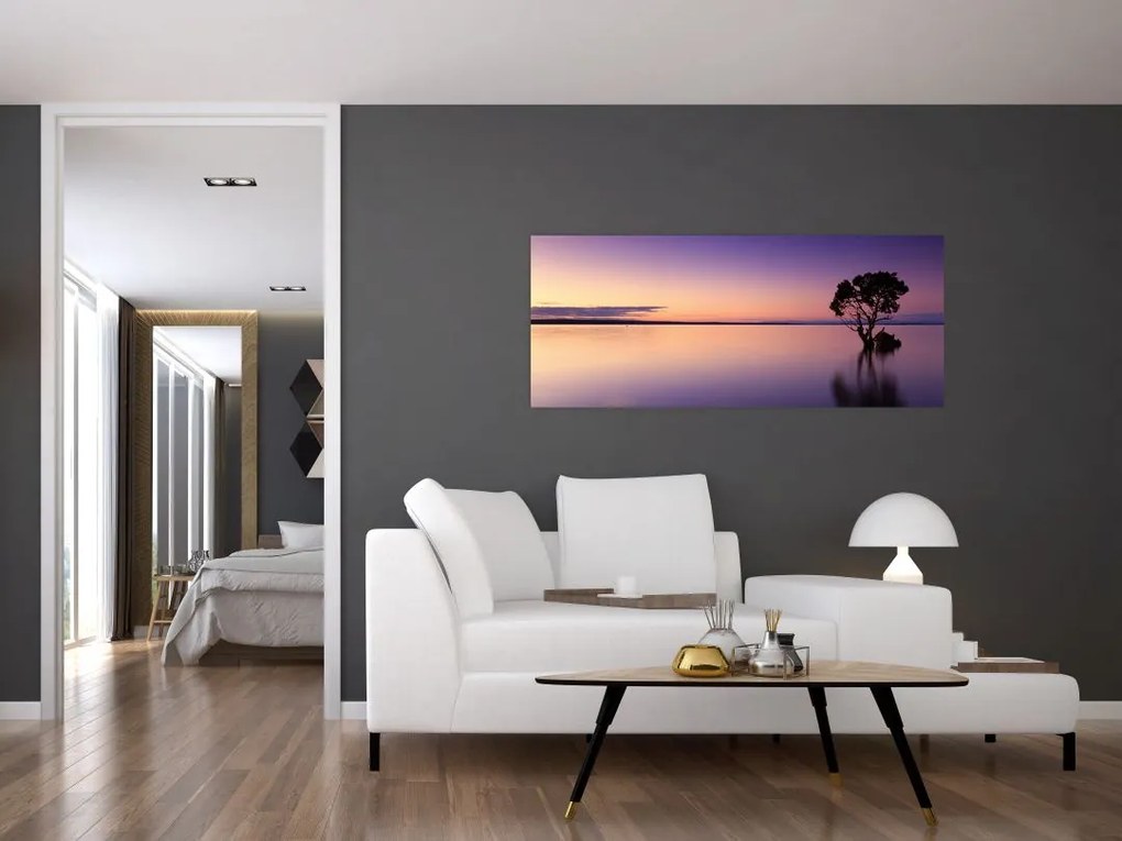 Tablou cu nivelul apei la răsăsrit de soare (120x50 cm)