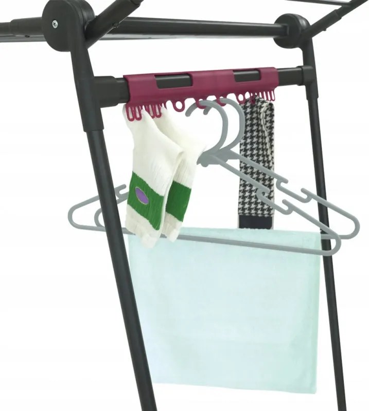 Uscător de rufe Kinghoff KH 2045, 30 m, până la 25 kg, pliabil, oțel, negru