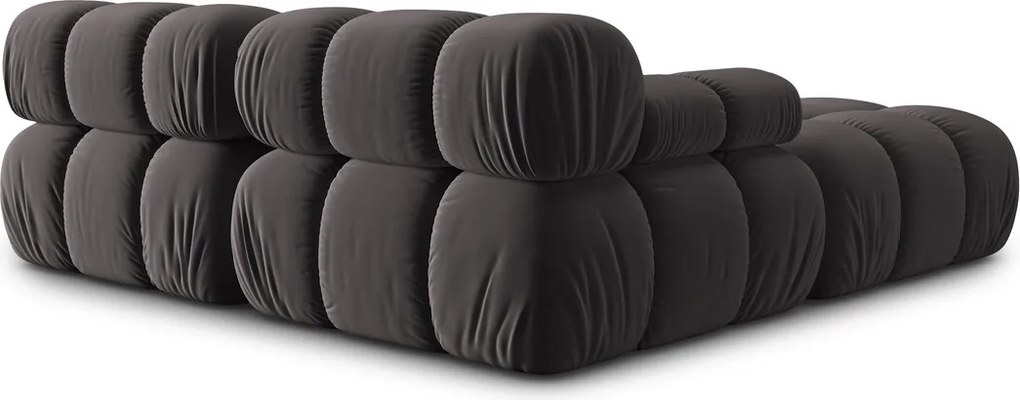 Canapea modulara 3 locuri, Bellis, Micadoni Home, BL, 188x188x70 cm, catifea, gri inchis