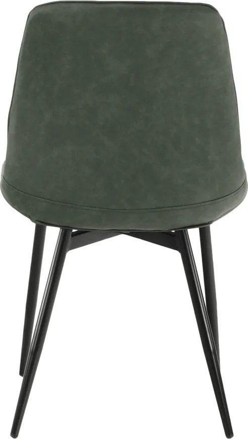 Scaun, piele ecologică verde/negru, HAZAL