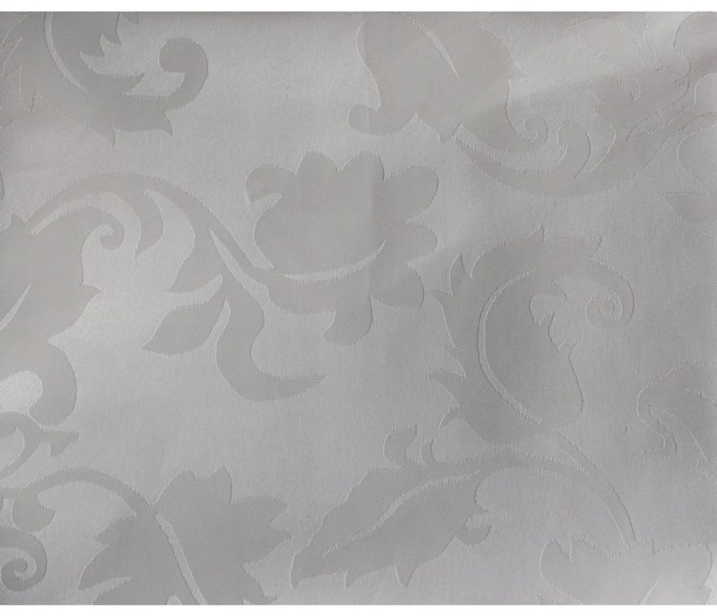Fata de masa din Brocart (matase) cu motive florale XL CASA GINO ,ALB SI CREM,135X160, masa 6 persoane