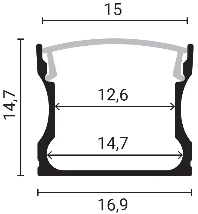 Profil Banda LED Optonica, Aplicat (PT), Inaltime Ridicata, Aluminiu + Alb Mat, 2m