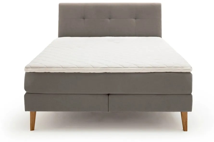 Pat boxspring gri deschis 160x200 cm Stockholm – Meise Möbel