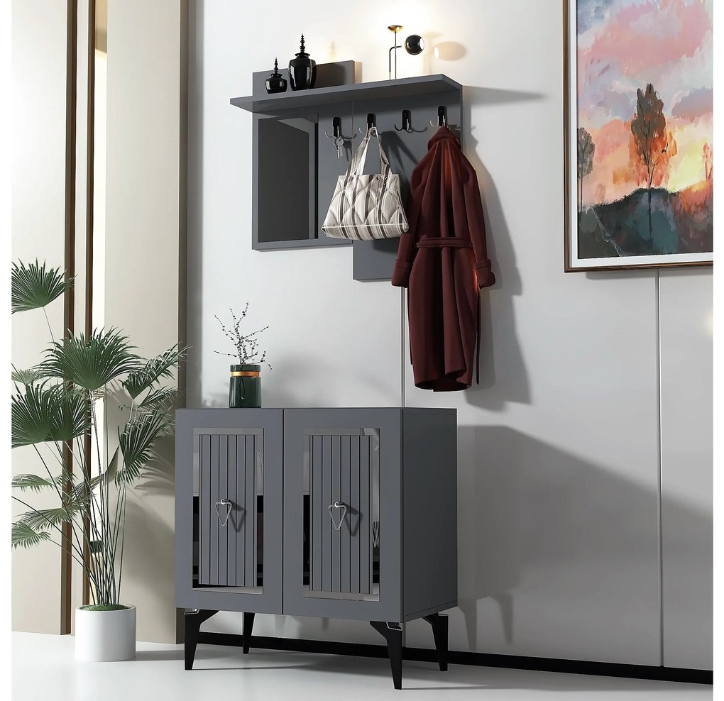 Mobilier Hol Tideno (antracit + argintiu) . 1093901