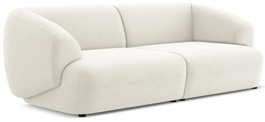 Canapea albă cu tapițerie din catifea 232 cm Moana – Makamii