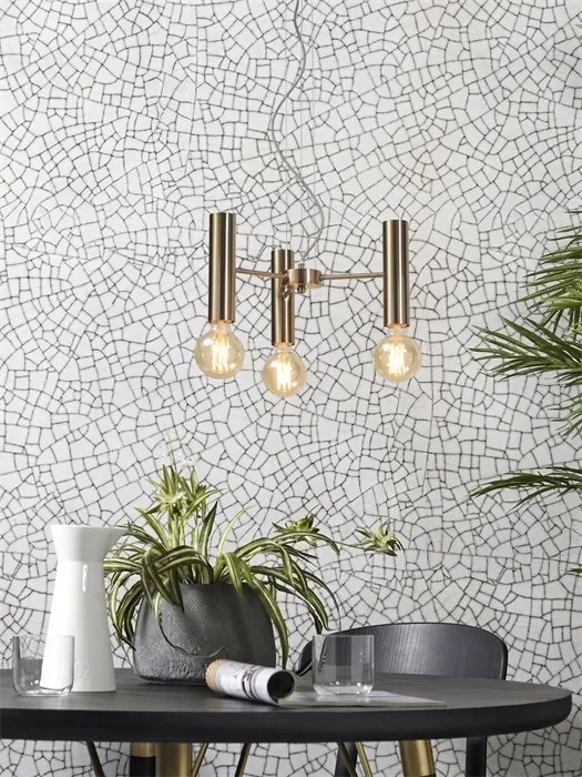 Lustra design minimalist cu 3 surse de lumina Cannes gold, S