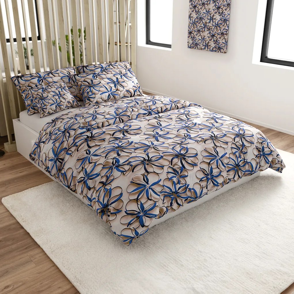 Lenjerie din microfibra FLORVINA bej Dimensiune lenjerie de pat: 70 x 90 cm | 140 x 220 cm