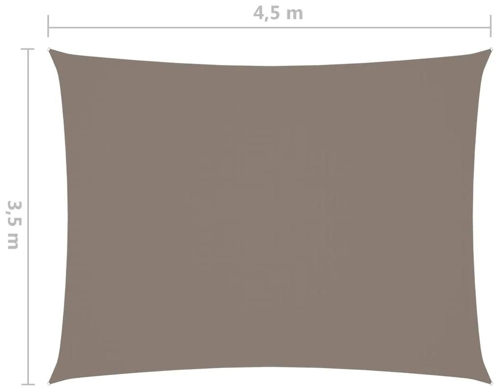 Parasolar, gri taupe, 3,5x4,5 m, tesatura oxford dreptunghiular Gri taupe, 3.5 x 4.5 m