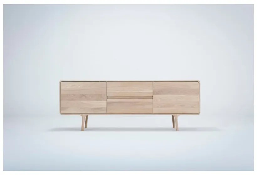 Comodă TV din lemn masiv de stejar Gazzda Fawn