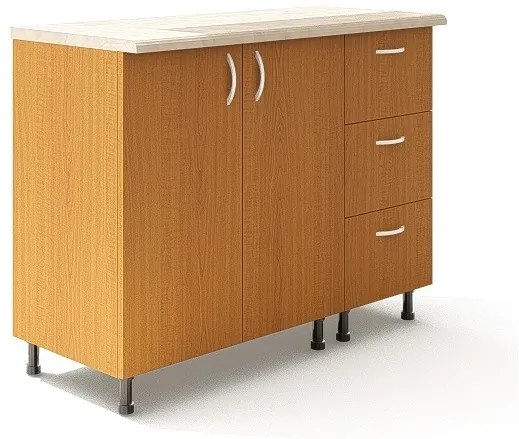 Corp Inferior cu Blat 120X50X90Cm, Culoare Cires, Pal 18 mm