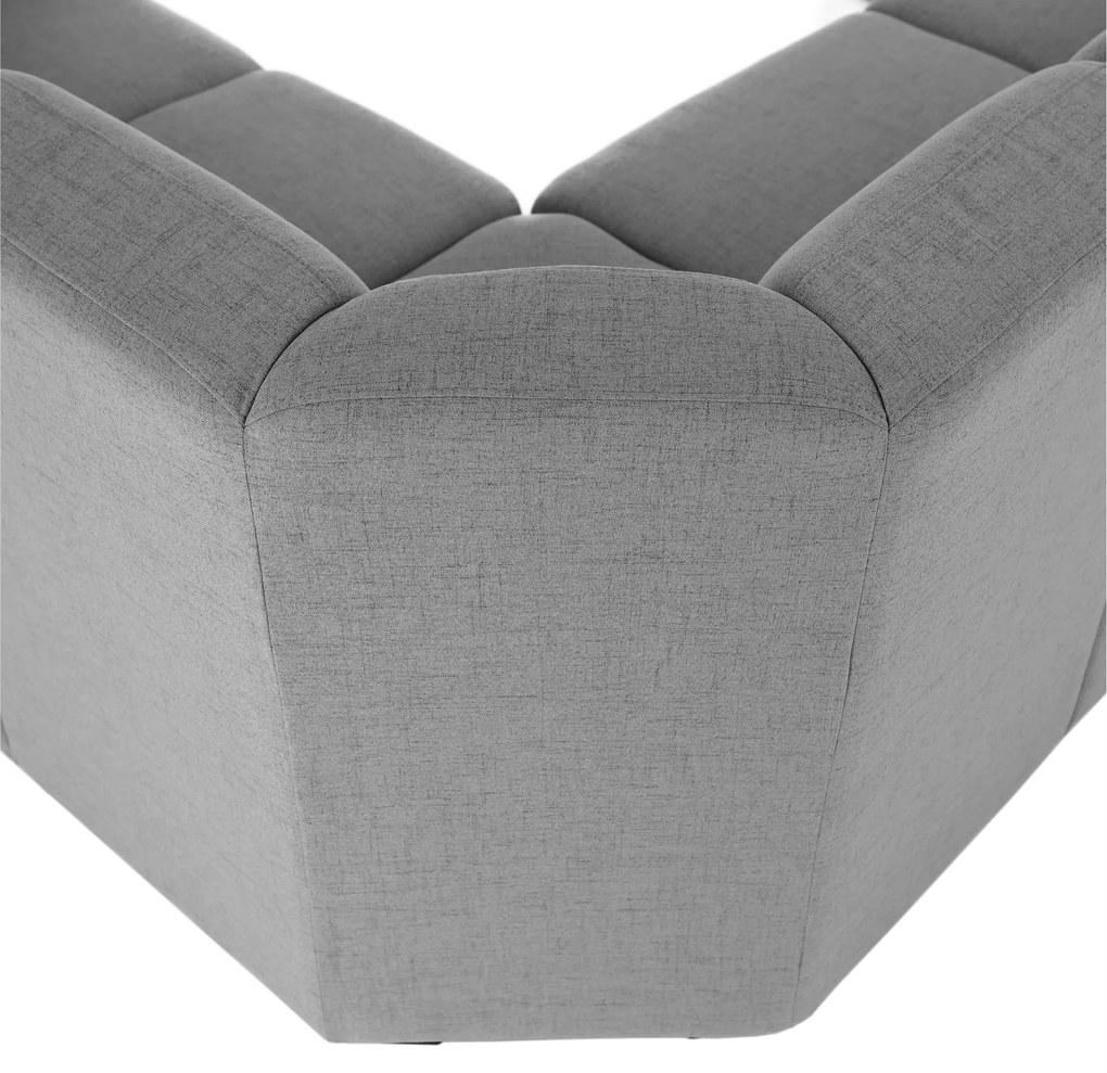 Colţar în formă de U, material textil gri, model stânga, BITER U