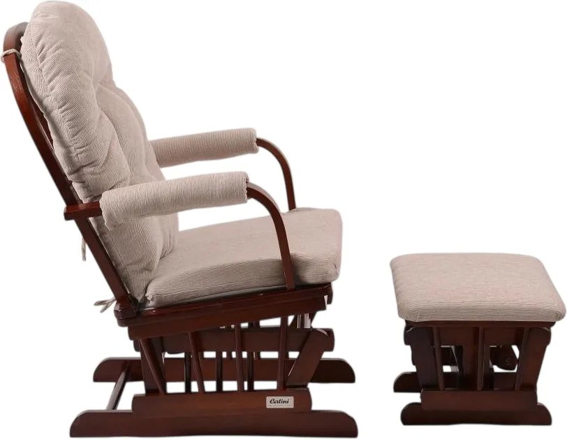 Fotoliu confortabil de relaxare cu taburetTreviso, maro închis