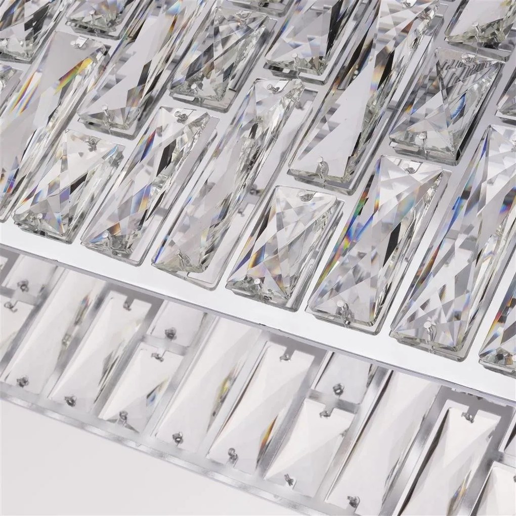 Lustra metal cromat, sticla transparenta Bijou 8Lt