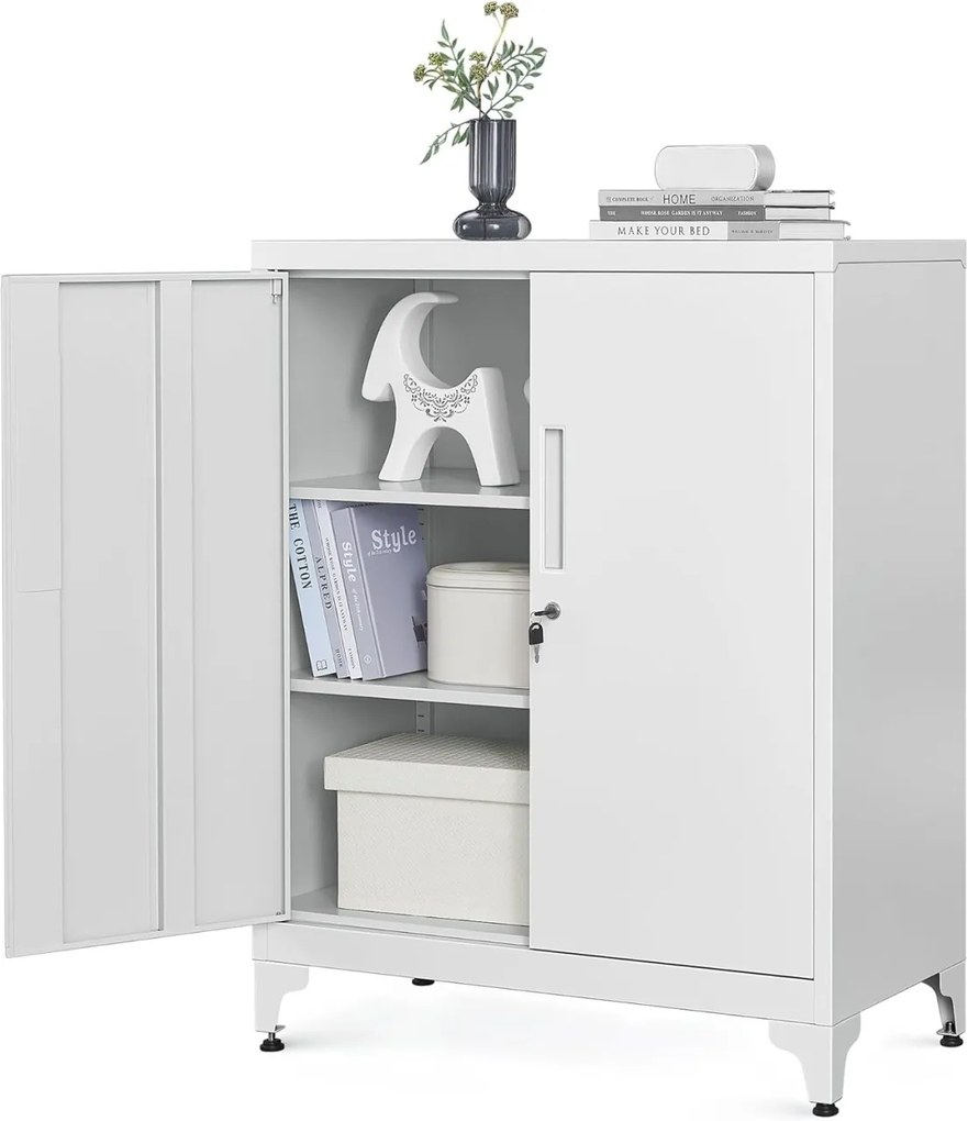 Dulap de depozitare din metal, Songmics, Gray, 40 x 80 x 90 cm