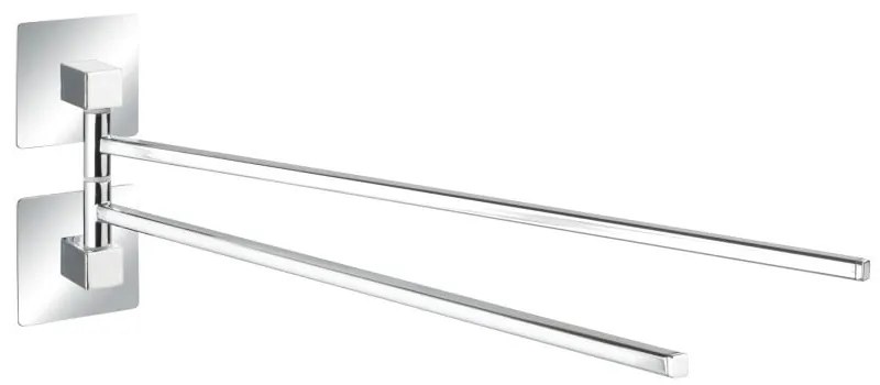 Suport dublu autoadeziv pentru prosoape Wenko Quadro