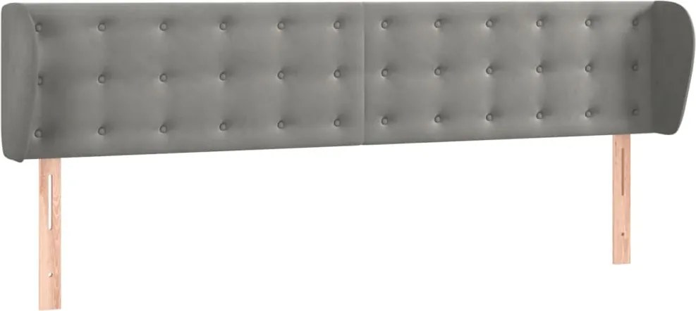 vidaXL Tăblie de pat cu aripioare gri deschis 183x23x78/88 cm catifea