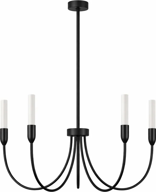 Candelabru cu 5 brate AUGUSTINE negru/alb