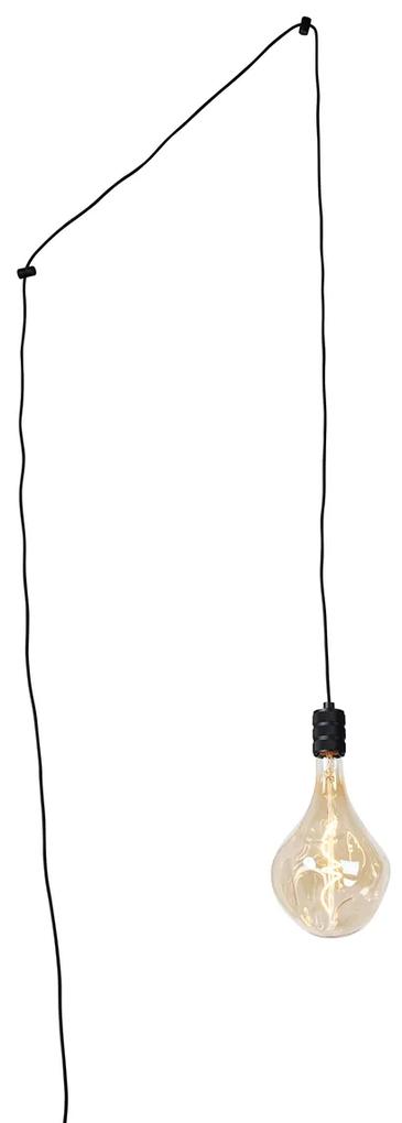 Lampă suspendată neagră cu mufă cu reglaj PS160 goldline - Cavalux