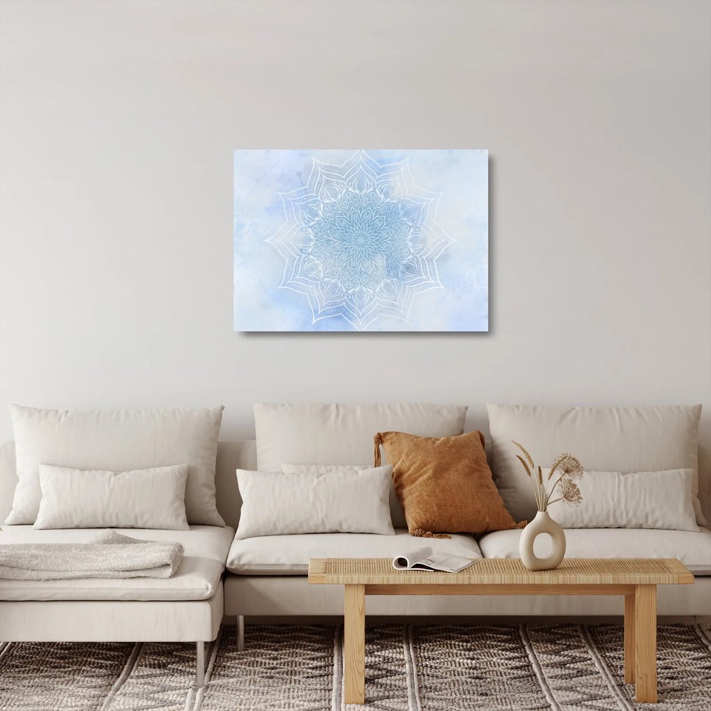 Tablou pe sticlă - mandala de iană (70x50 cm)