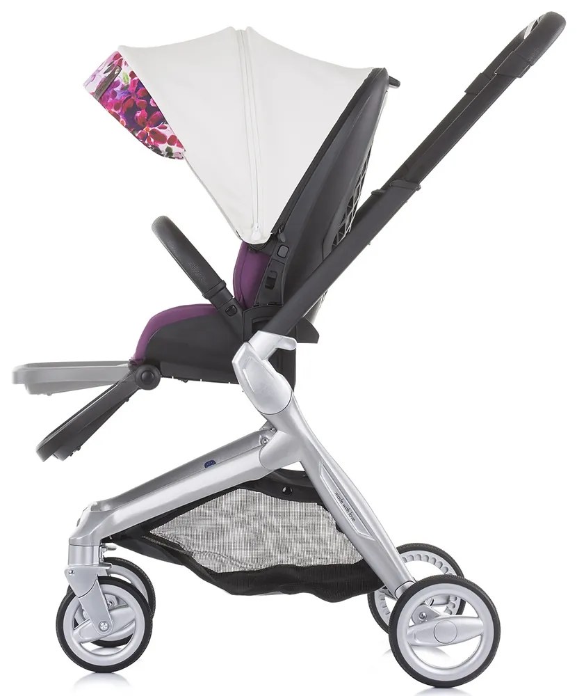 Carucior Chipolino Emotion 3 in 1 white flowers