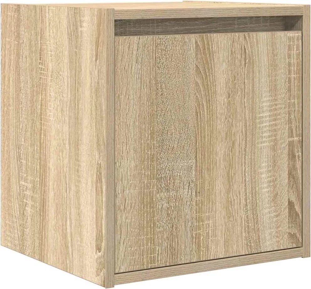 vidaXL Noptiera montata pe perete Stejar Sonoma 38x34x40 cm