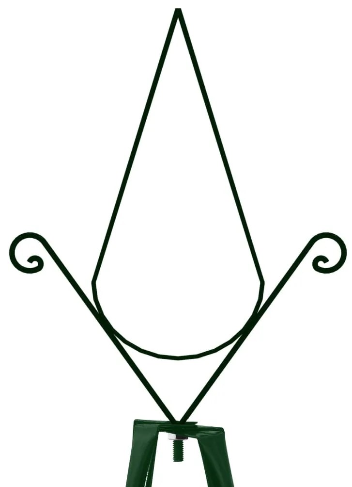 Suporturi plante gradina 2 buc. verde inchis 35x35x195 cm fier