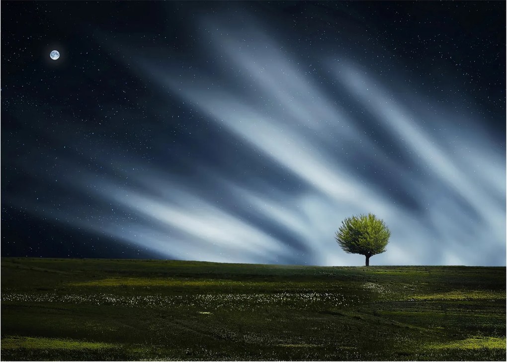 Tablou pe sticlă - Aurora boreală (70x50 cm)