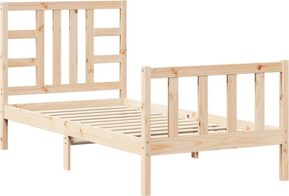 vidaXL Cadru pat fără saltea, 90x190 cm, lemn masiv de pin