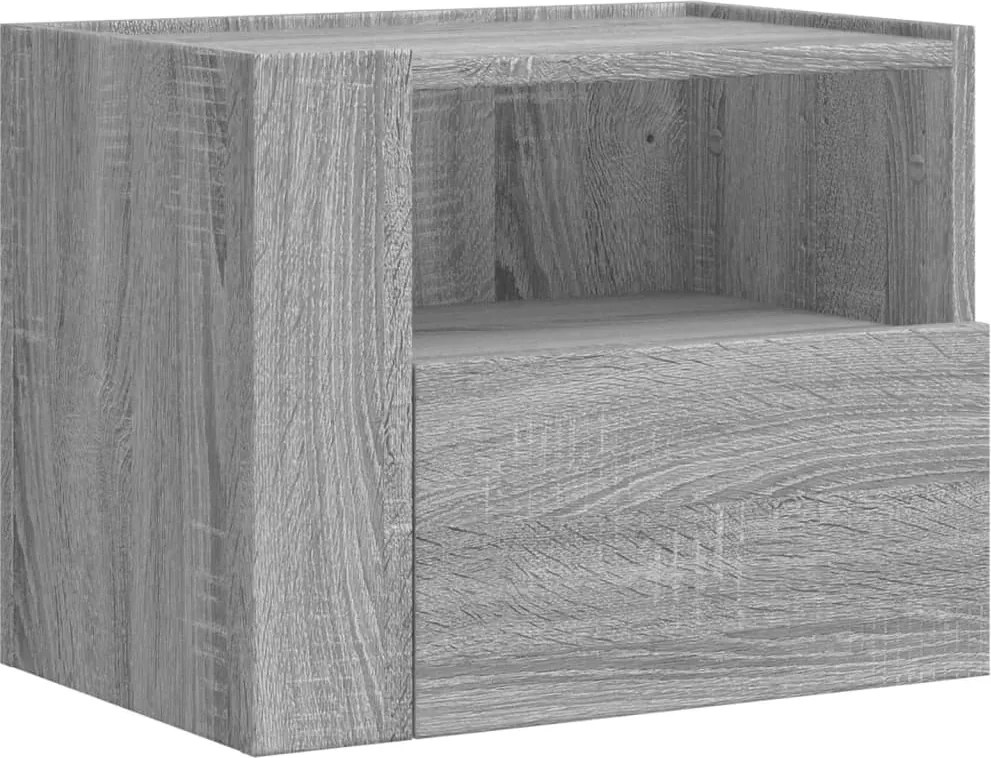 vidaXL Noptieră montată pe perete gri Sonoma 45x30x35 cm