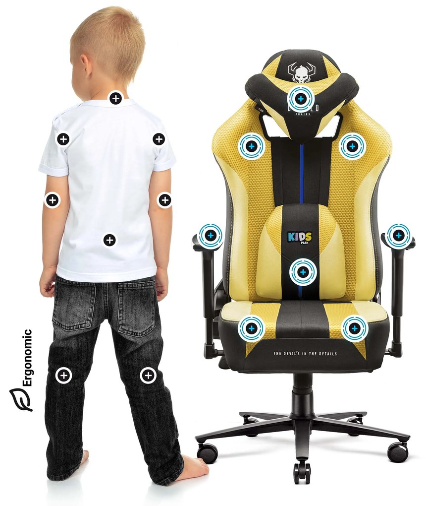 Scaun pentru copii Diablo X-Player 2.0: Dark Sunflower / galben, Kids Size