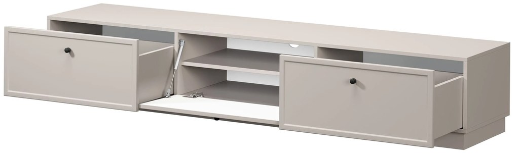 Dulap TV Lorini 200 cm cu sertare - cașmir / mânere negre