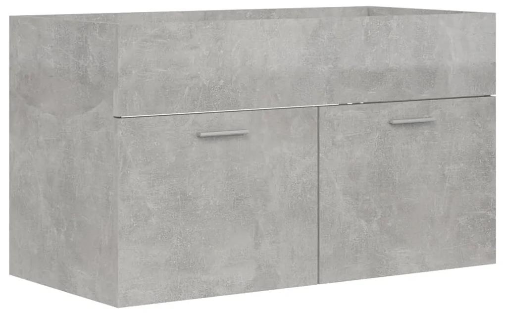 Dulap cu chiuveta incorporata, gri beton, PAL Gri beton, 80 x 38.5 x 46 cm