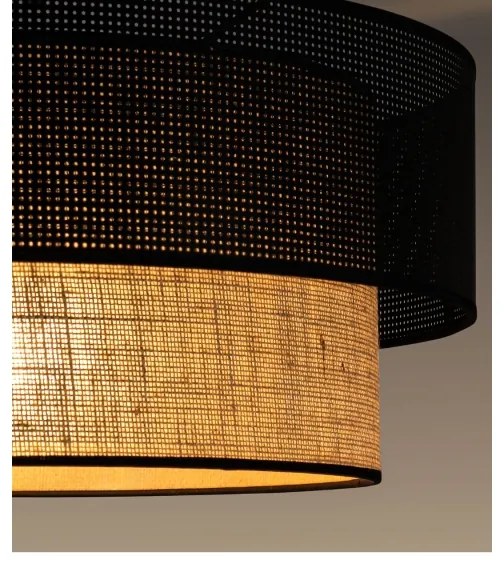 Plafonieră BORHO 1xE27/60W/230V Ø 40 cm negru/jută