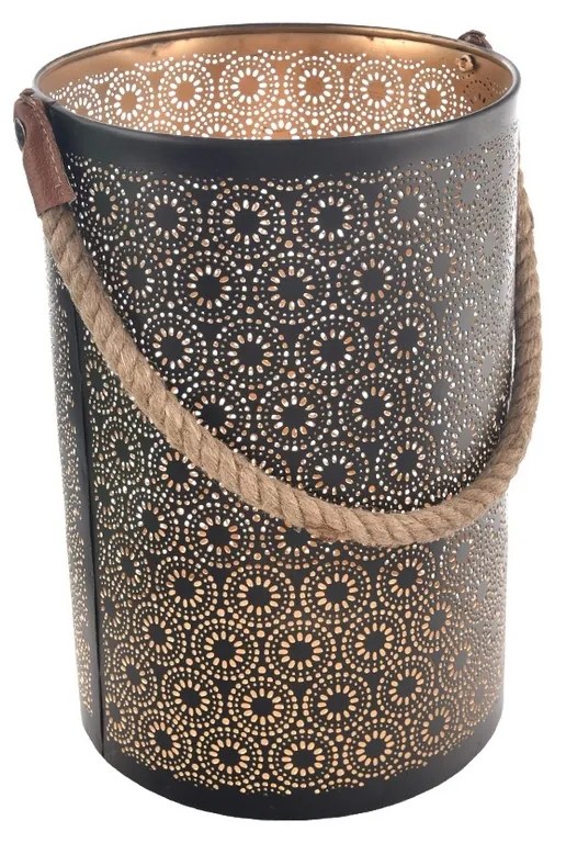 In Decor Sfeșnic metalic Dot negru, 20 x 20 x 30cm, M