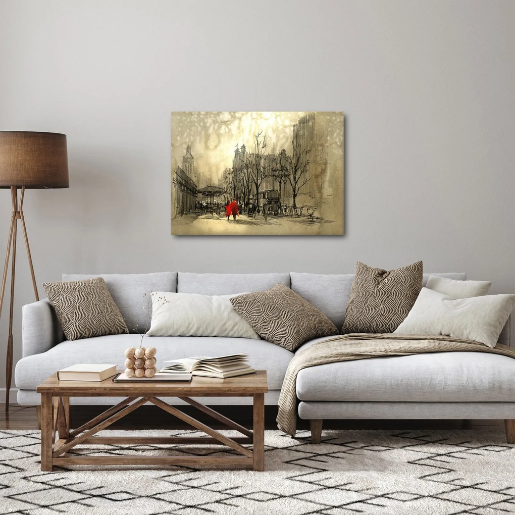 Tablou - Schiță a orașului (70x50 cm)