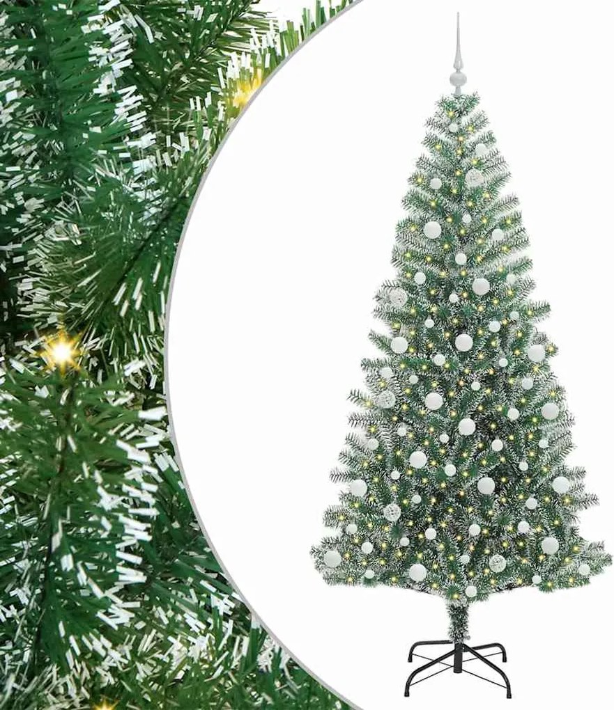 vidaXL Pom de Crăciun artificial cu zăpadă imitată și lumină LED