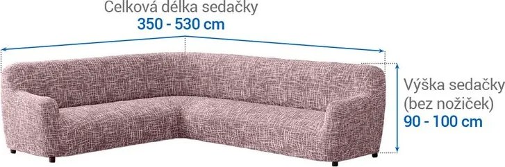 Gaico Huse cu două elastice GRAFITI NOU castaniu colțar (l. 350 - 530 cm)