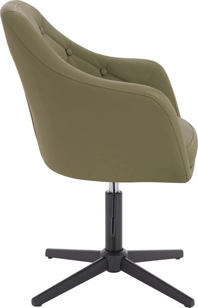 HR831CROSS Scaun Khaki Piele Ecologica Premium Soft cu Bază Neagră