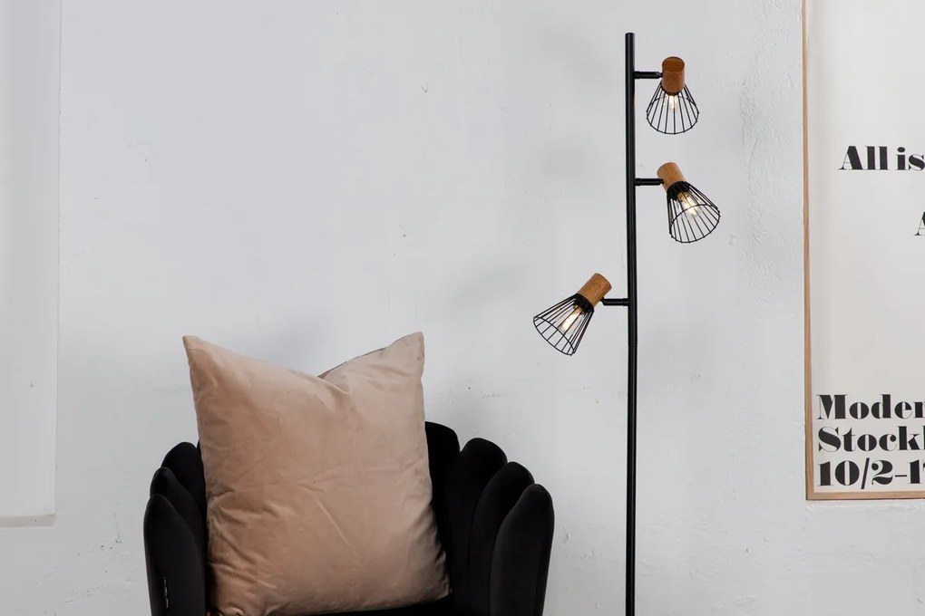 Lampa de podea neagra ATTICUS