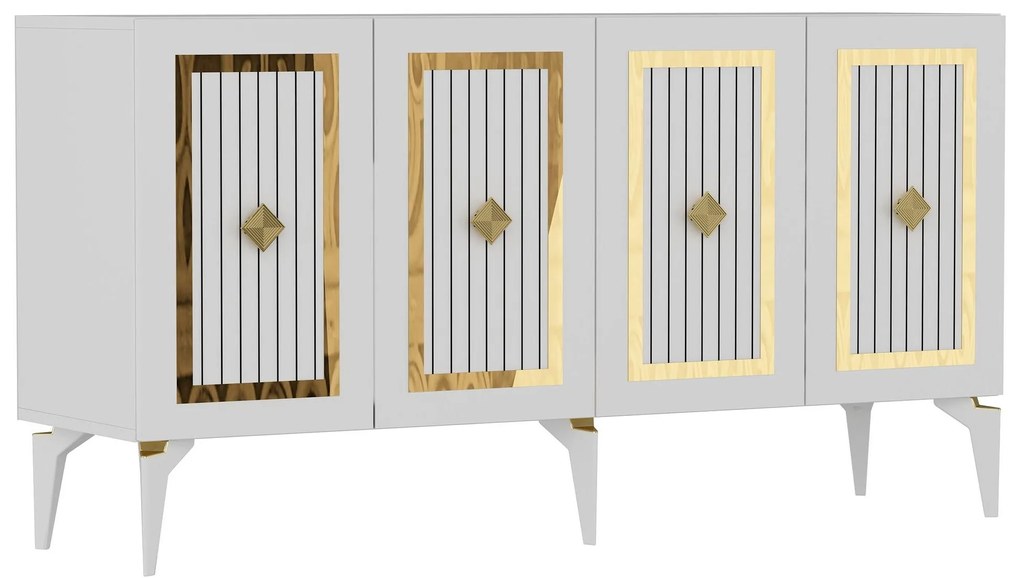 Dulap Lideke 2 (alb + auriu) . 1093459