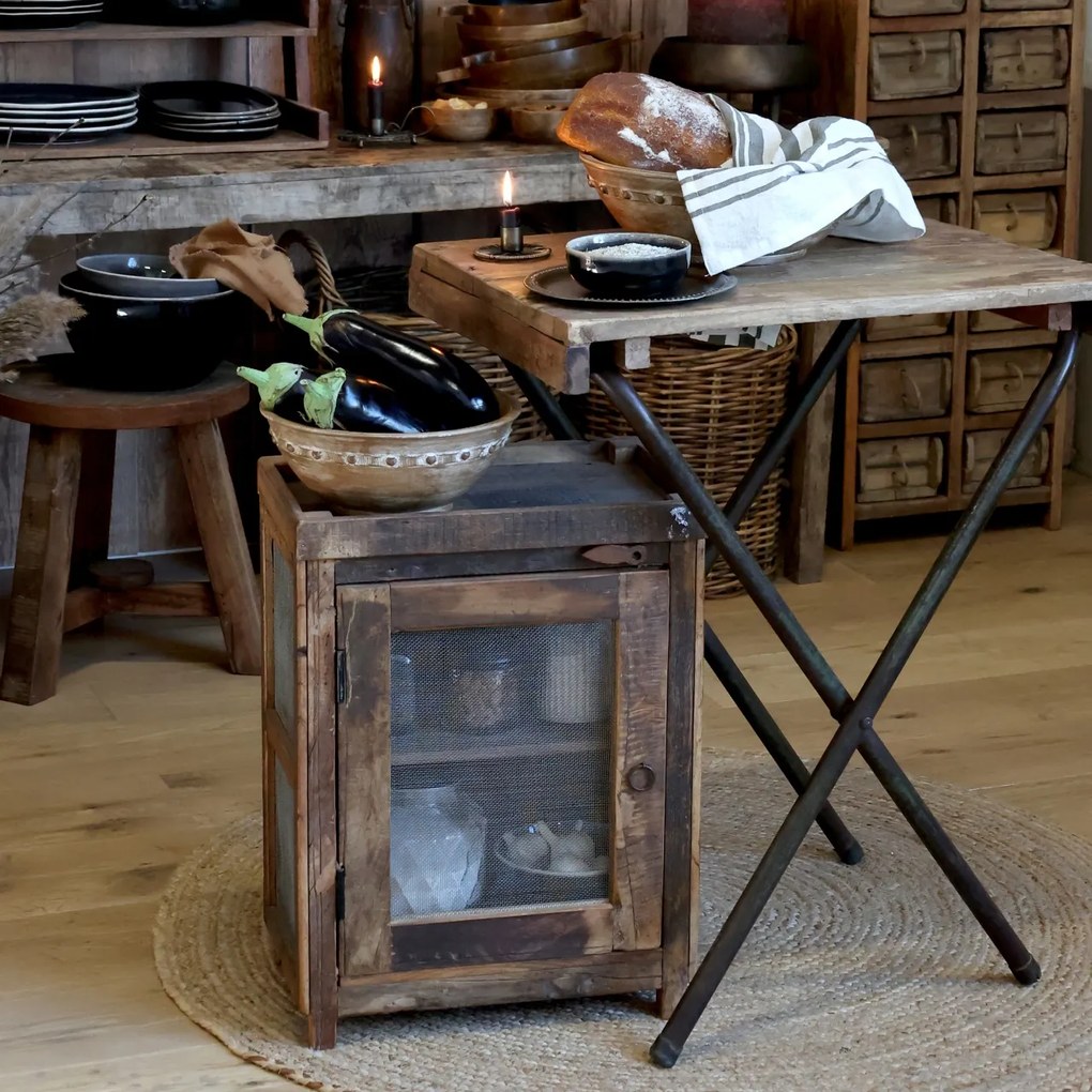 Masuta plianta, din lemn reciclat, aspect rustic, Grimaud - Mara