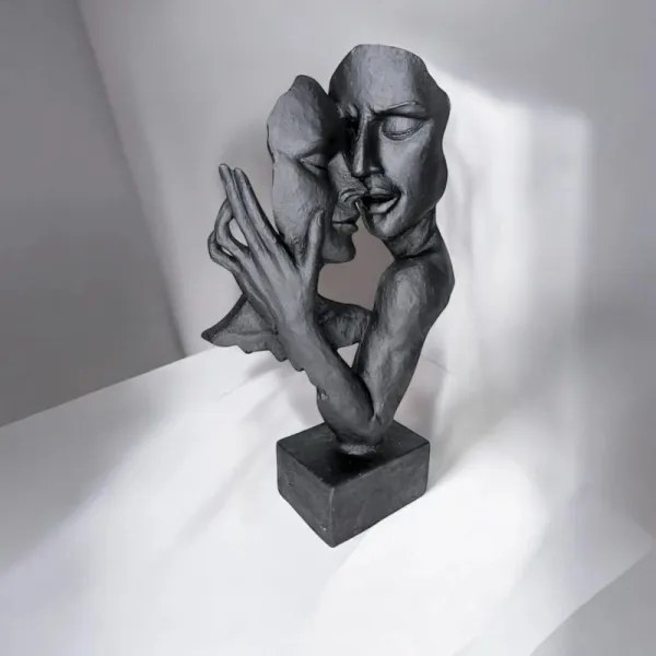 Decorațiune de masă din rășină, 29 x 9 x 17 cm, negru