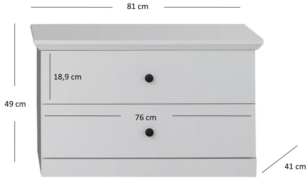 Comodă Brendon 2S (alb). 1052790