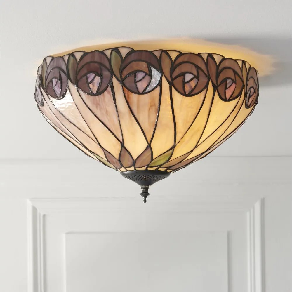 Endon 112188 - Plafonieră Tiffany HUTCHINSON, 2xE27/60W/230V, Ø 40 cm