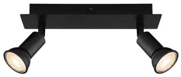 Spot DREW 2xGU10/35W/230V negru Globo 57998-2