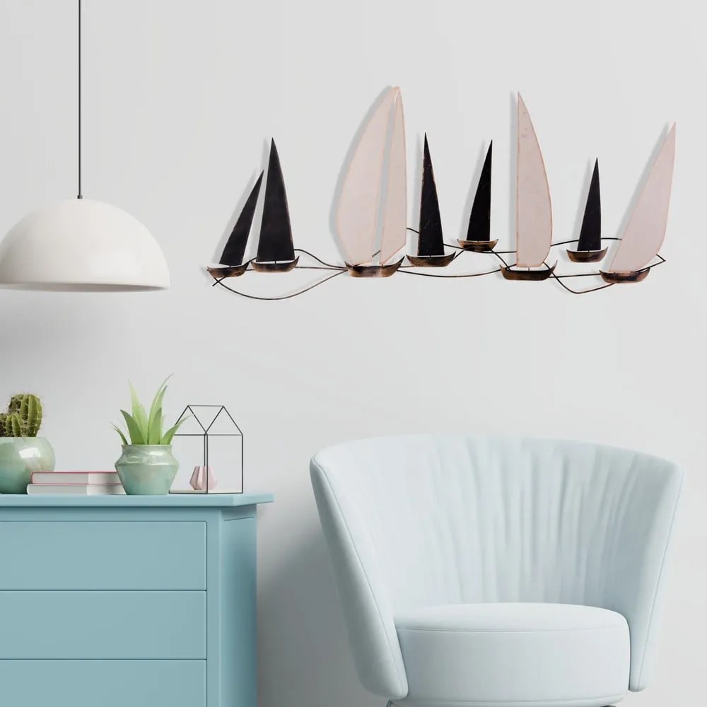 Decorațiune de perete din metal 117x52 cm Ocean – Wallity