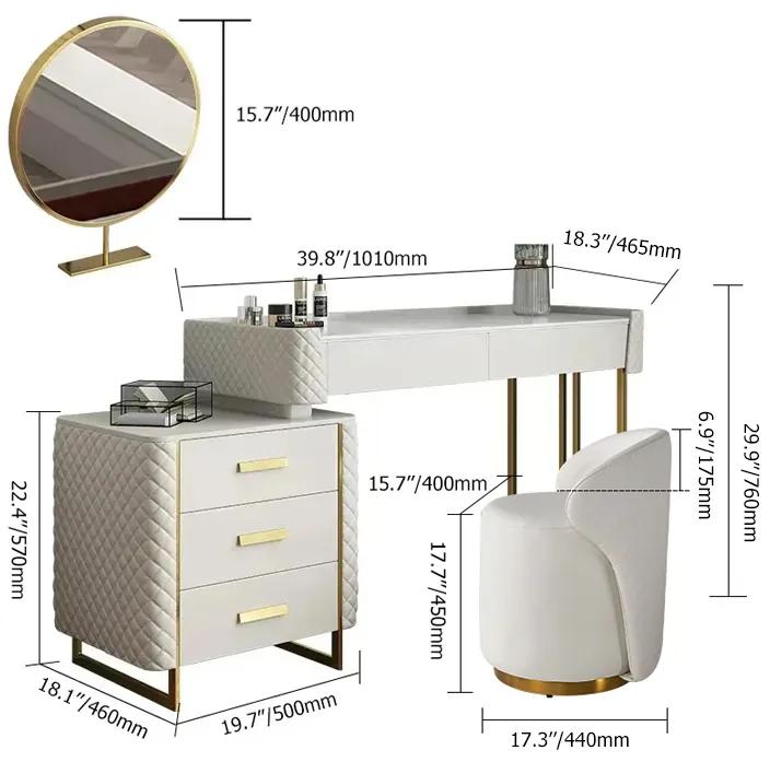 Masuta de toaleta pentru machiaj moderna cu oglinda Culoare - Alb DEPRIMO 26392